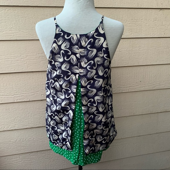 Anthropologie Porridge Layered Swing Tank Swans - Picture 3 of 6